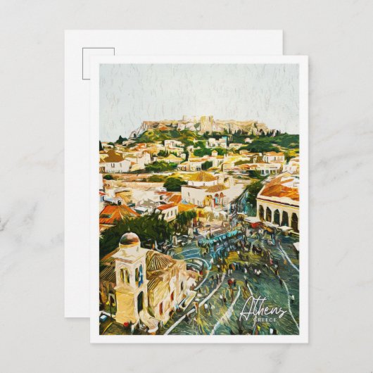 Athen Griechenland Schöne Öllandschaft Postkarte (Vorne/Hinten)