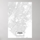 Athen, Griechenland (schwarz auf weiß) Poster (Vorne)