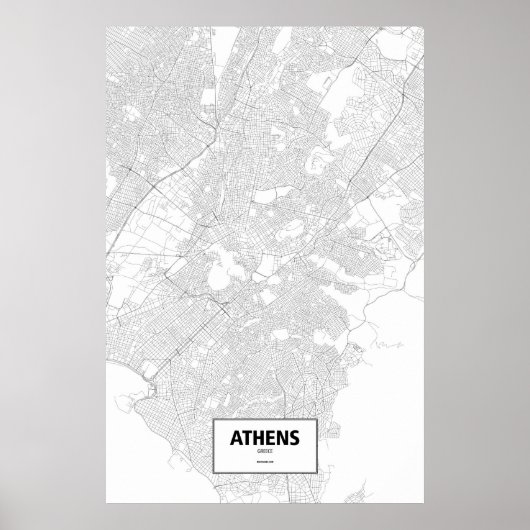 Athen, Griechenland (schwarz auf weiß) Poster (Vorne)