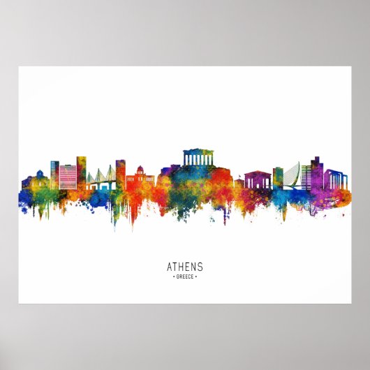 Athen Griechenland Skyline Poster (Vorne)
