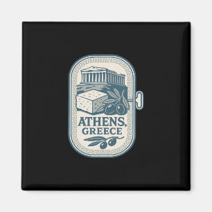 Athen Griechenland Souvenir Griechischer Käse Und Magnet