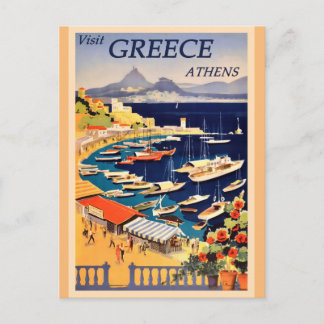 Athen Griechenland Vintag griechisches Reiseplakat Postkarte
