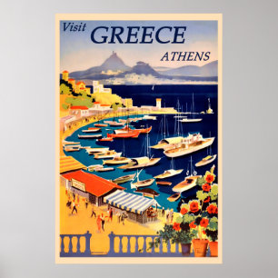 Athen Griechenland Vintage Griechisch Reise Poster