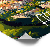 Athen Griechenland Vintage-Illustration Poster (Ecke)