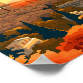 Athen Griechenland Vintage-Illustration Poster (Ecke)