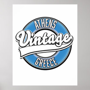 Athen Griechenland Vintage-Logo Poster