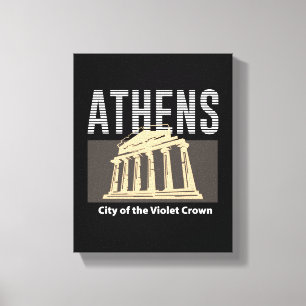 Athen Griechenland Vintage Reise Landmark Design Leinwanddruck