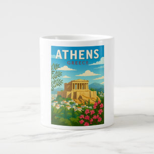 Athen Griechenland Vintage-Reisemug   Parthenon  Jumbo-Tasse