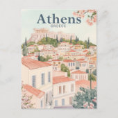 Athen Griechenland Wasserfarbenmalereireise Postkarte (Vorderseite)