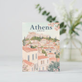 Athen Griechenland Wasserfarbenmalereireise Postkarte (Stehend Vorderseite)
