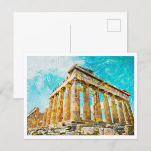 Athen Griechisches Öl Stadt Landschaft Postkarte