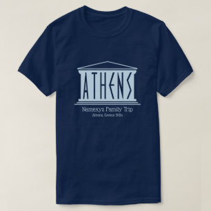 Athen Logo Typografy Family Trip nach Griechenland T-Shirt