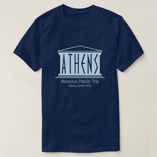 Athen Logo Typografy Family Trip nach Griechenland T-Shirt (Design vorne)