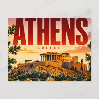 🏛 Athen Moderne Stadt-Skyline Stil 🏛 Postkarte