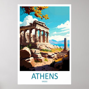 Athen Poster Nationaler Ski Park Vintage Reise