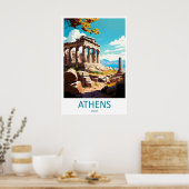 Athen Poster Nationaler Ski Park Vintage Reise (Küche)