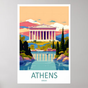 Athen Poster Reise Vintage Skigebiet National
