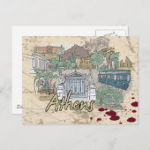 Athen Postkarte (Vorne/Hinten)
