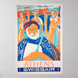 Athen Reiseplakat Griechenland Kunst Griechischer Poster