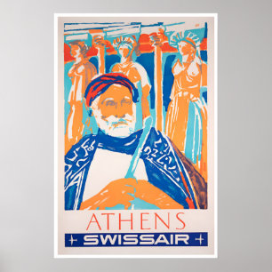 Athen Reiseplakat Griechenland Kunst Griechischer Poster