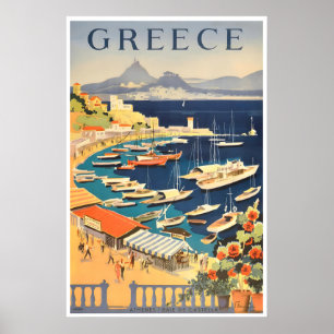 Athen Reiseplakat Vintage Griechenland Druck Griec Poster