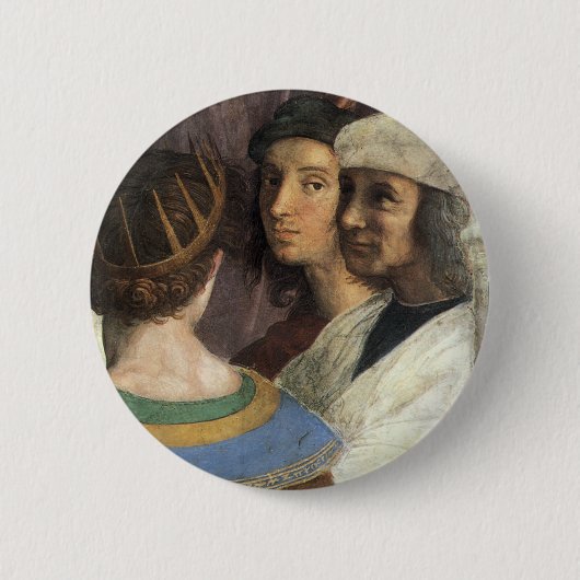 Athen-Schule von Raphael, Vintage Renaissance Button (Vorderseite)