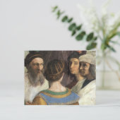Athen-Schule von Raphael, Vintage Renaissance Postkarte (Stehend Vorderseite)