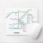 Athen-Untergrundkarte Mousepad (Mit Mouse)