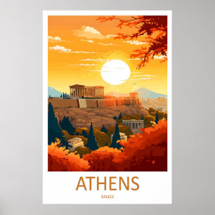 Athen Vintage-Reiseposter Ski Nationalpark Poster