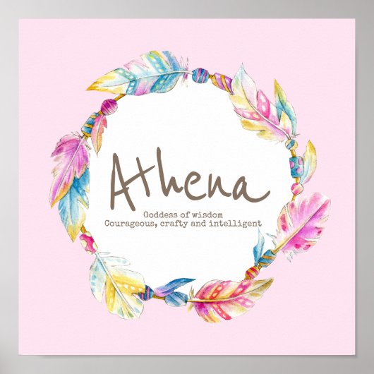 Athena feather and perlen wath name meint poster (Vorne)