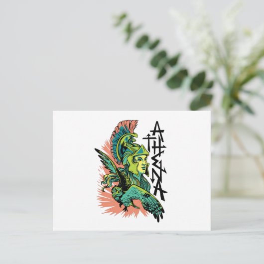 Athena Goddess Mythical Greece Postkarte (Stehend Vorderseite)
