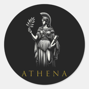 Athena-Göttin der Weisheit und des Krieges Runder Aufkleber