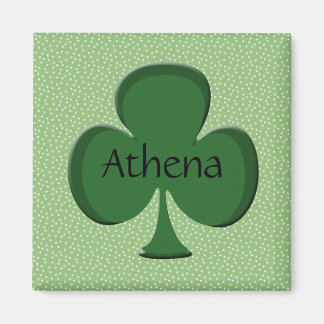Athena Green Irish Name Magnet - Kleeblatt