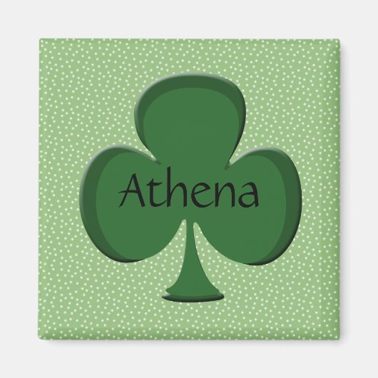 Athena Green Irish Name Magnet - Kleeblatt (Vorne)