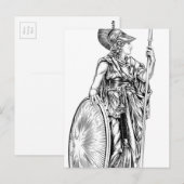 Athena Griechische Göttin Postkarte (Vorne/Hinten)