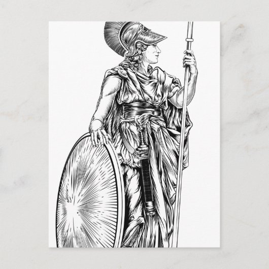 Athena Griechische Göttin Postkarte (Vorderseite)
