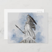 Athena Griechische Statue Holiday Postcard - Klass Feiertagspostkarte (Vorne/Hinten)
