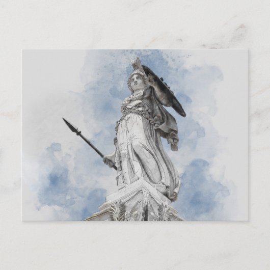 Athena Griechische Statue Holiday Postcard - Klass Feiertagspostkarte (Vorderseite)