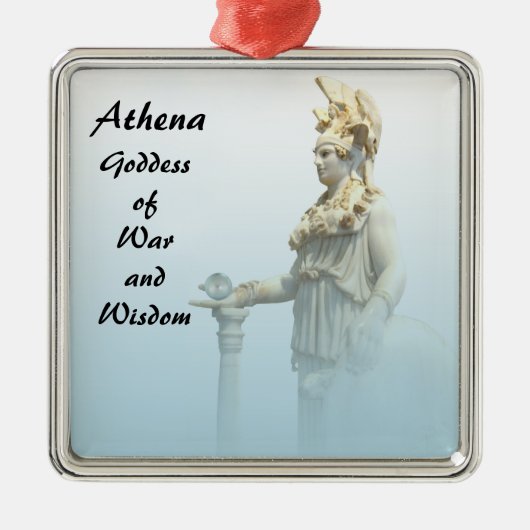 Athena im Nebel Ornament Aus Metall (Vorne)