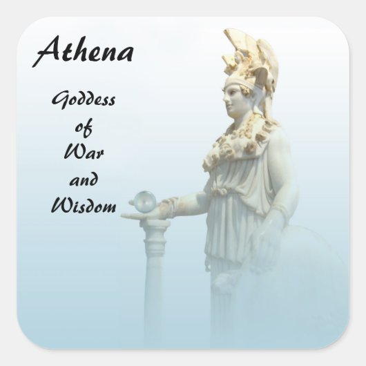 Athena im Nebelsticker Quadratischer Aufkleber (Vorderseite)