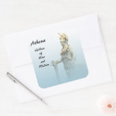 Athena im Nebelsticker Quadratischer Aufkleber (Umschlag)