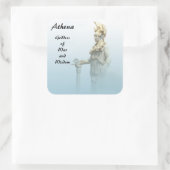Athena im Nebelsticker Quadratischer Aufkleber (Tasche)