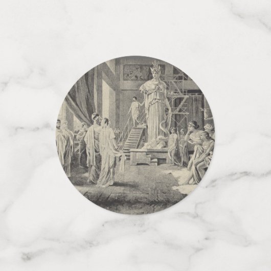 Athena im Parthenon Konfetti (Klein Vorderseite)