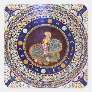 Athena-Mosaik in den Vatikanmuseen Quadratischer Aufkleber