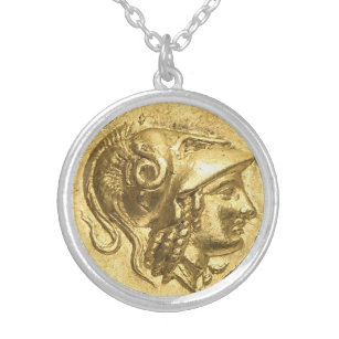 Athena-Münze Versilberte Kette