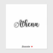 Athena Name - Handgeschriebene Kalligrafie Aufkleber (Blatt)