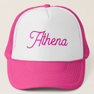 Athena Namensmütze Mädchen Klassische Schwarz-Weiß Truckerkappe