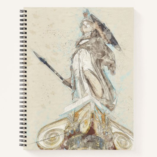 Athena Notebook - Klassische griechische Statue Ar Notizblock (Vorderseite)