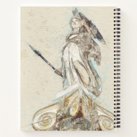 Athena Notebook - Klassische griechische Statue Ar Notizblock (Rückseite)