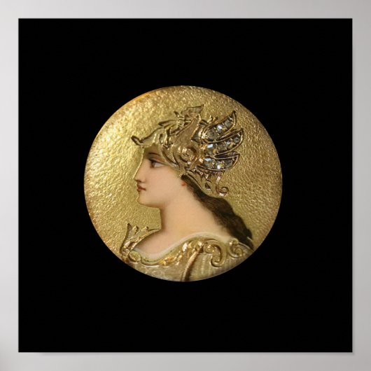 ATHENA PORTRAIT MIT GOLDEN HELMET UND GRIFFINEN POSTER (Vorne)